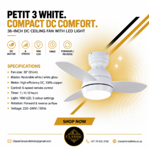 Petit 3 White Ceiling Fan