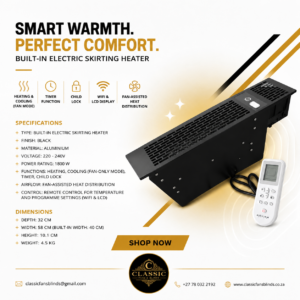 Built-in electric skirting heater